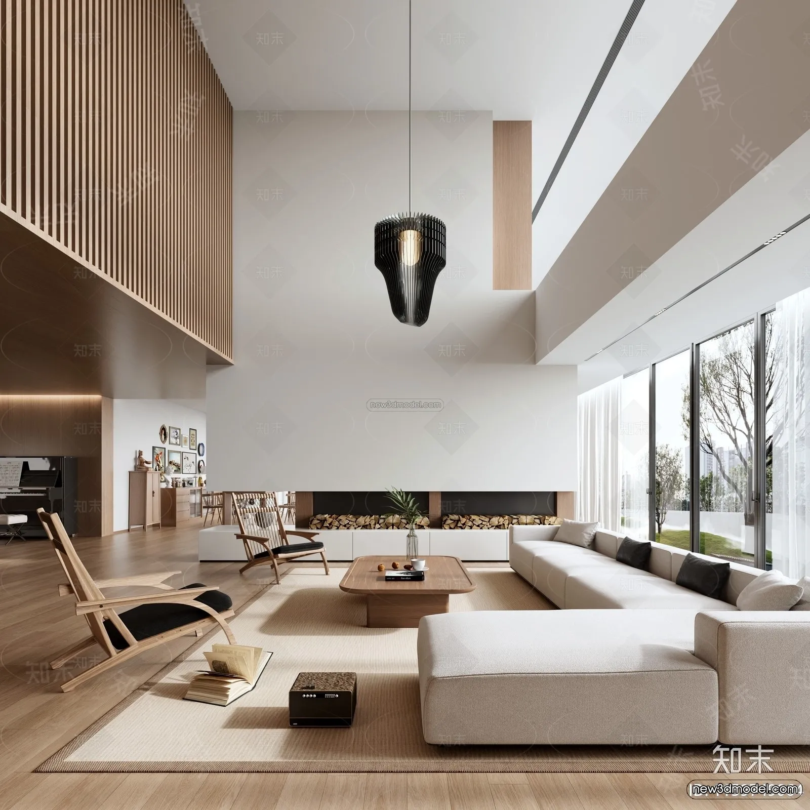 Modern Style Interior 3D Blocks and 3D Models - Living Room 3D Scene - 359