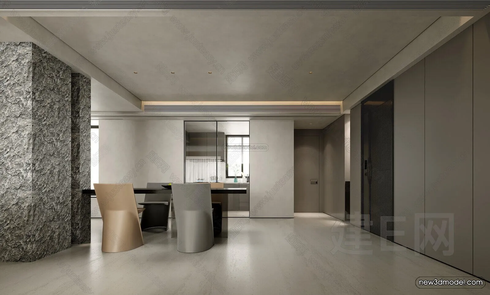 Modern Style Interior 3D Blocks and 3D Models - Living Room 3D Scene - 410