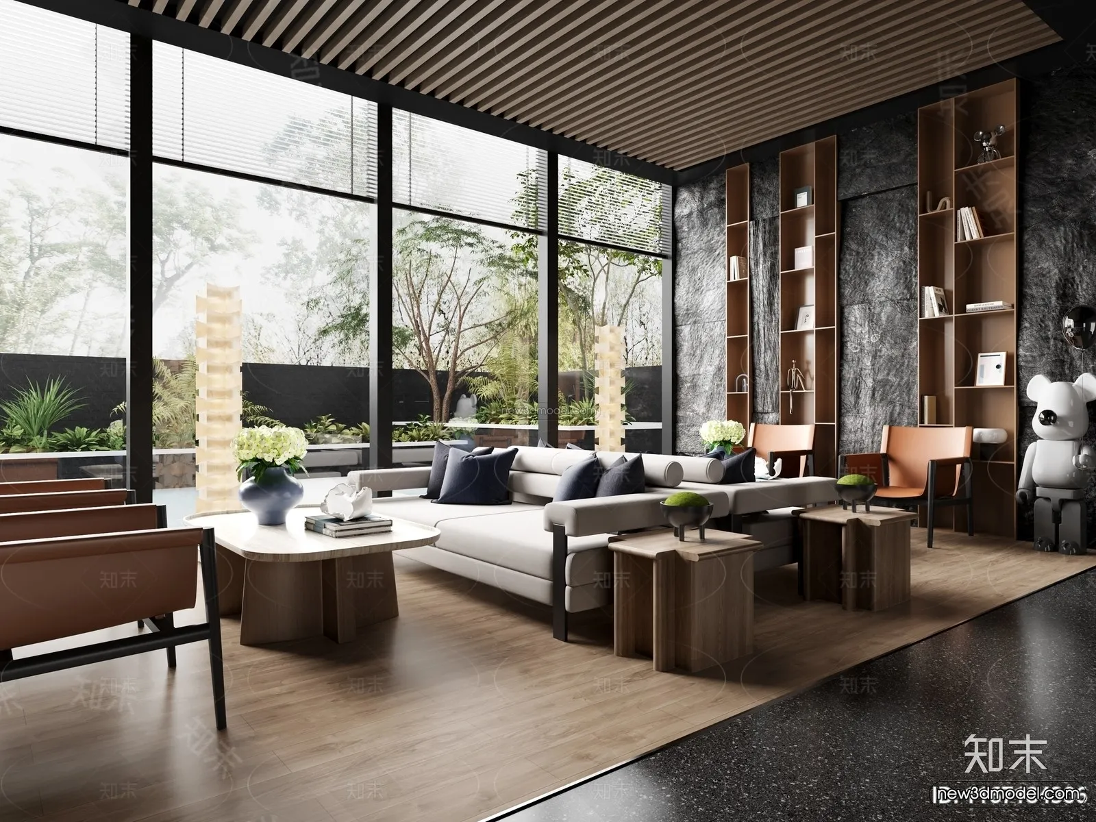 Modern Style Interior 3D Blocks and 3D Models - Lobby 3D Scene - 908