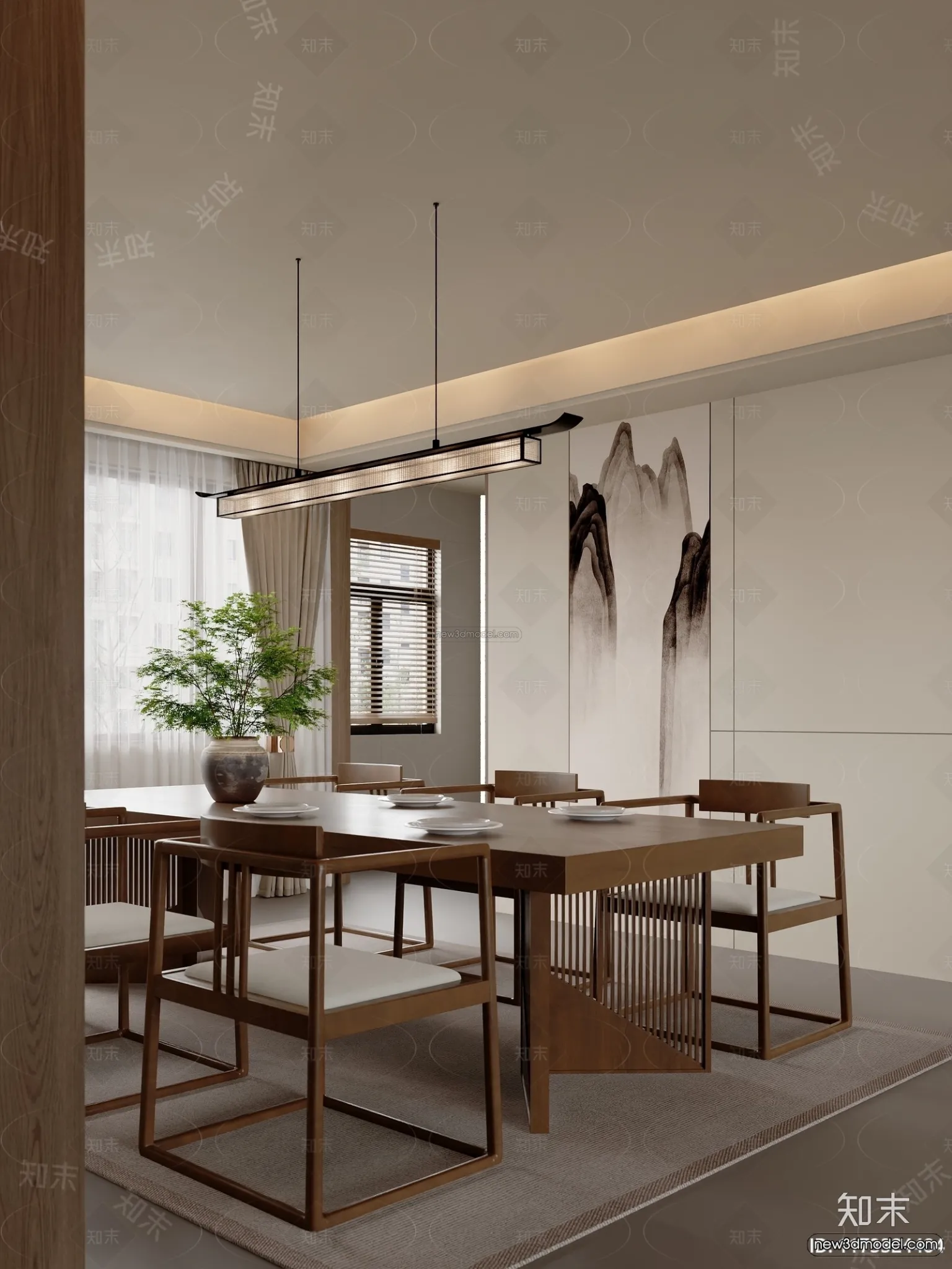 Modern Style Interior 3D Blocks and 3D Models - Study Room 3D Scene - 689