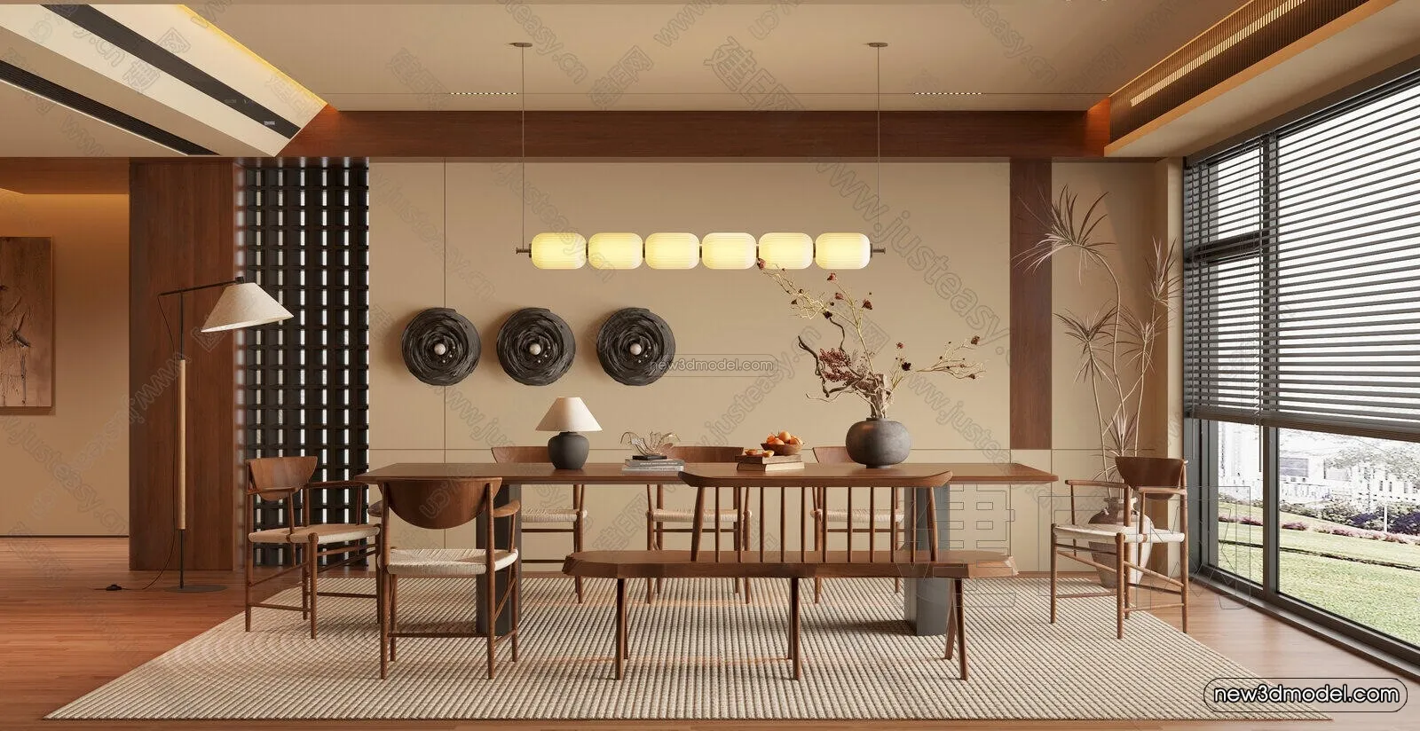 Modern Style Interior 3D Blocks and 3D Models - Study Room 3D Scene - 694