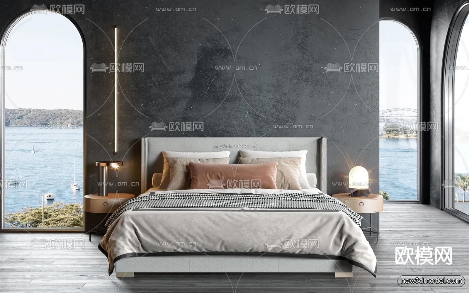 Modern Style Interior 3D Blocks - Bedroom 3D Model - 179