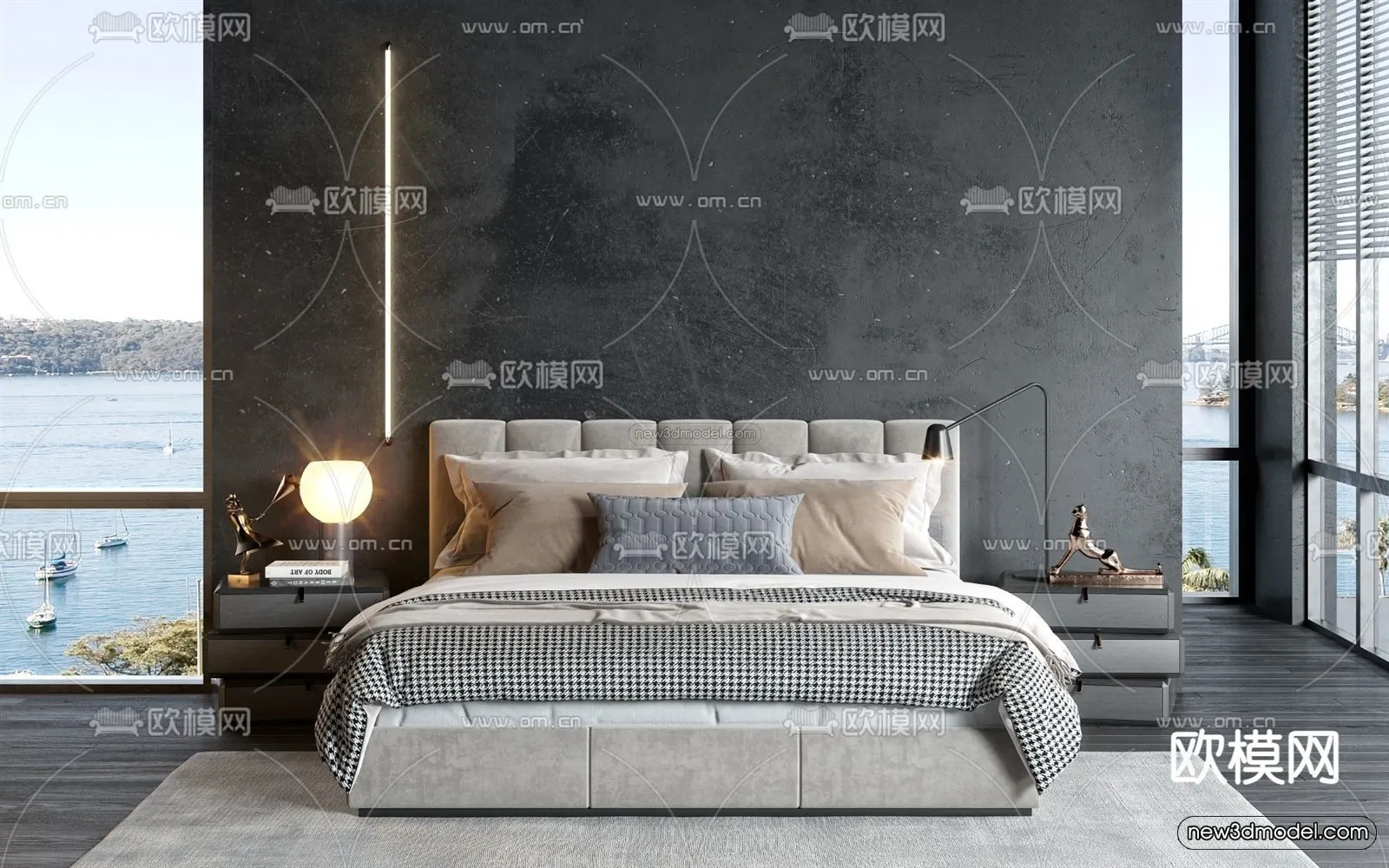 Modern Style Interior 3D Blocks - Bedroom 3D Model - 181