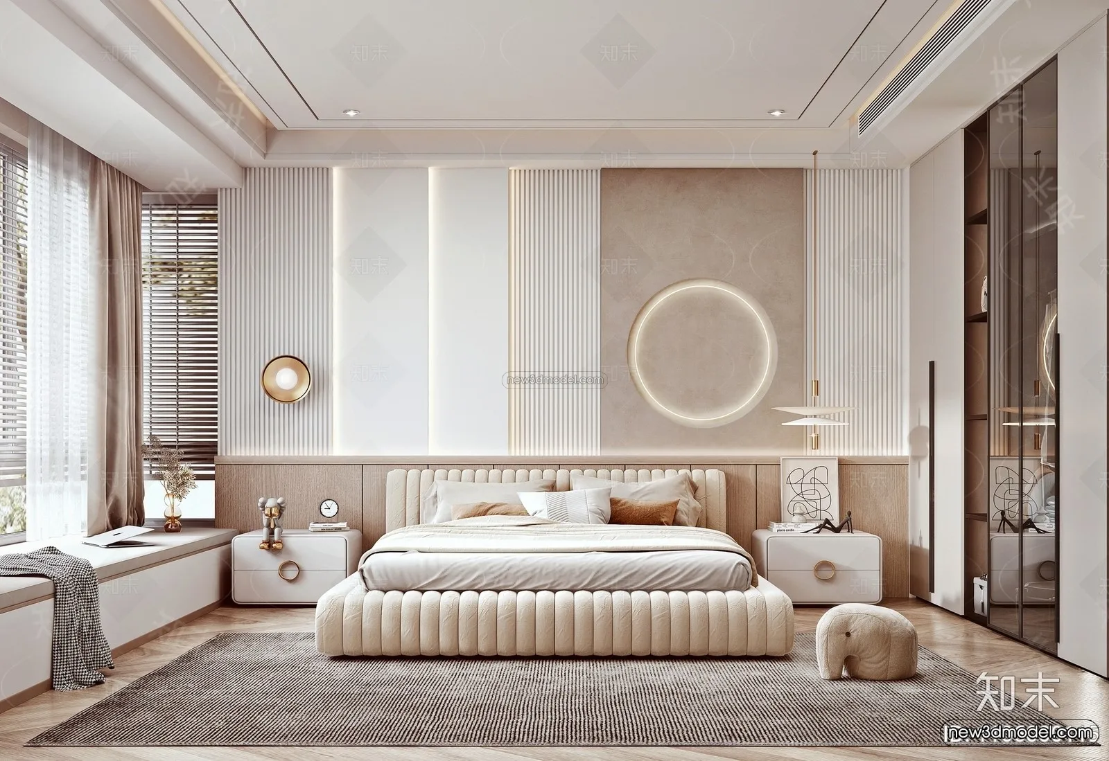 Modern Style Interior 3D Blocks - Bedroom 3D Model - 182