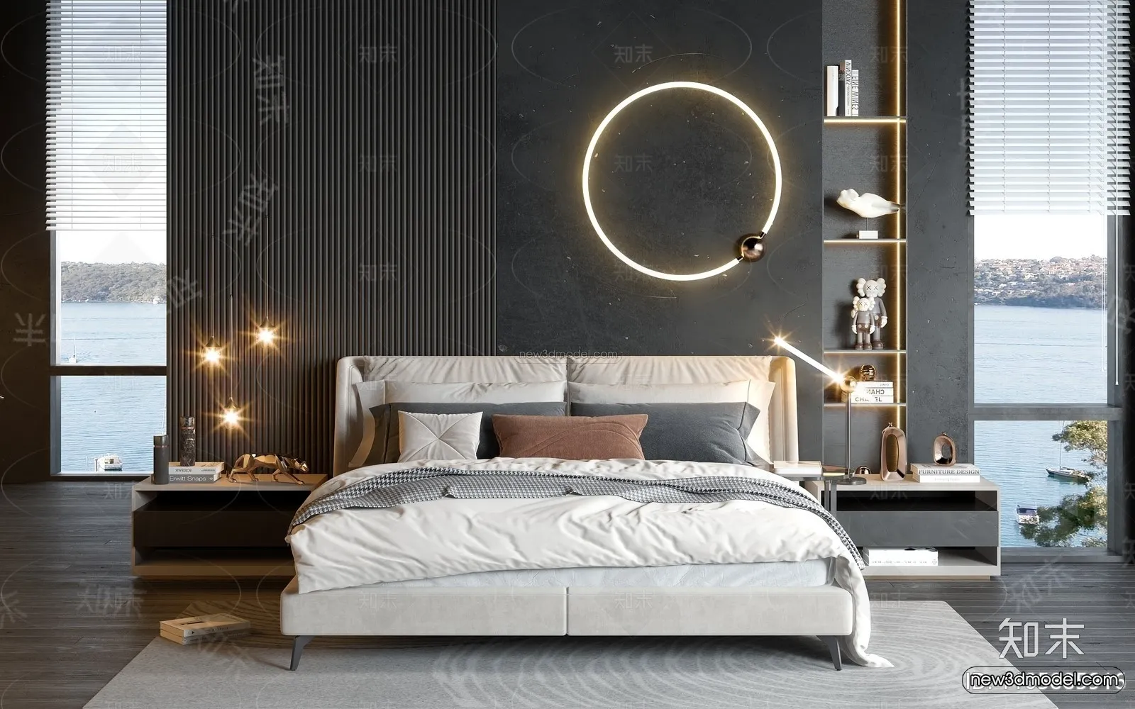 Modern Style Interior 3D Blocks - Bedroom 3D Model - 187