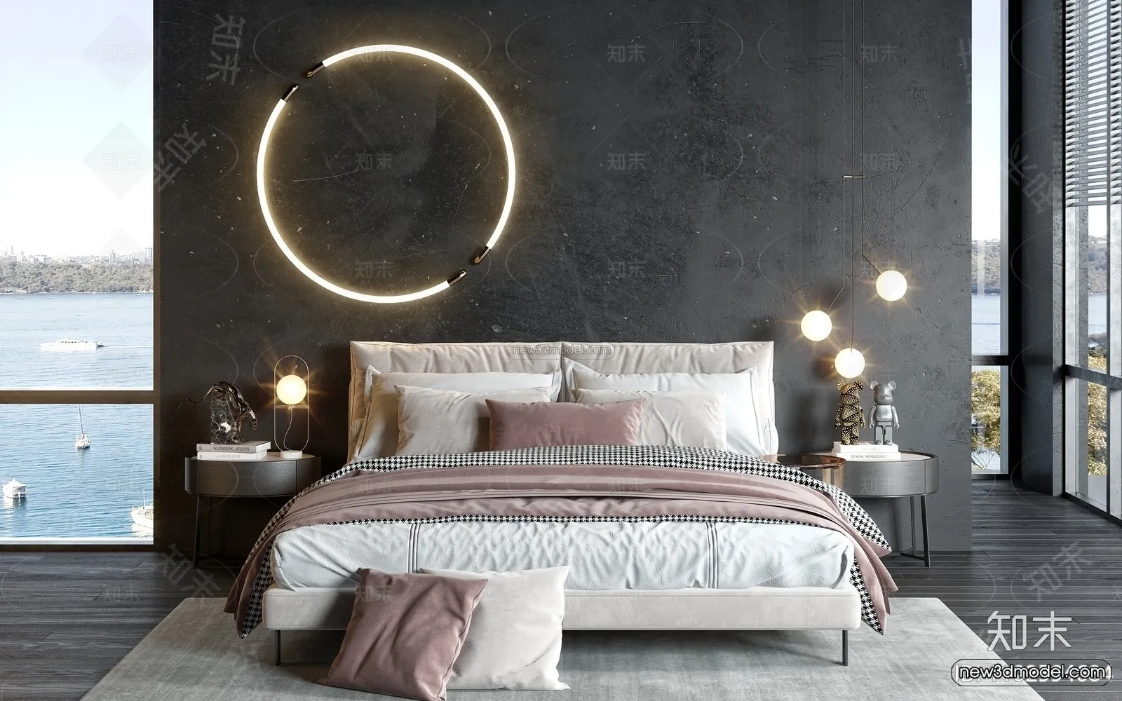 Modern Style Interior 3D Blocks - Bedroom 3D Model - 204