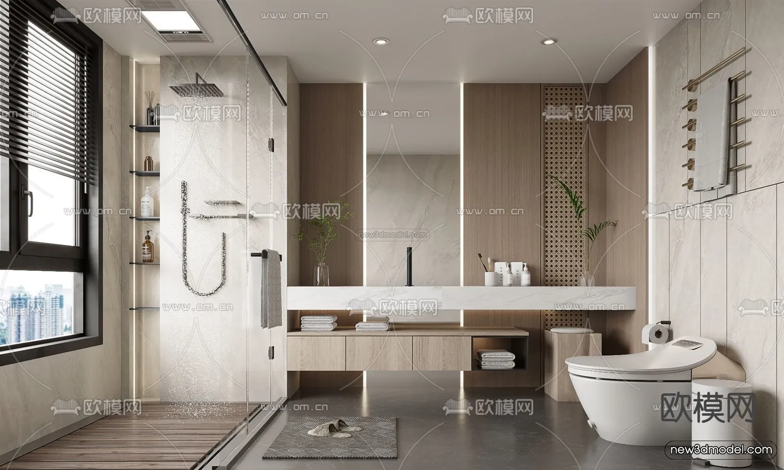 Modern Style Interior 3D Blocks - Kitchen 3D Model - 264