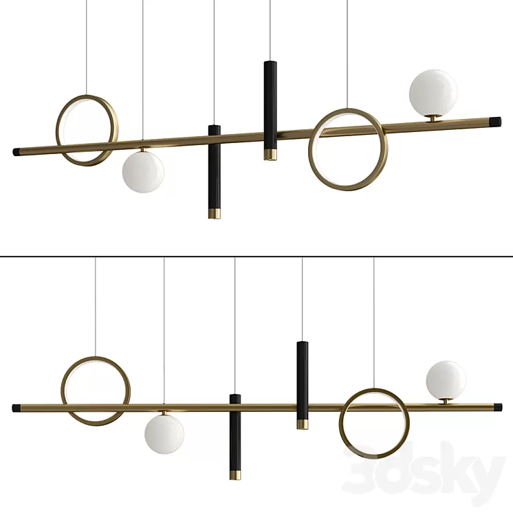 Modern Style Island Light 3D Model Free