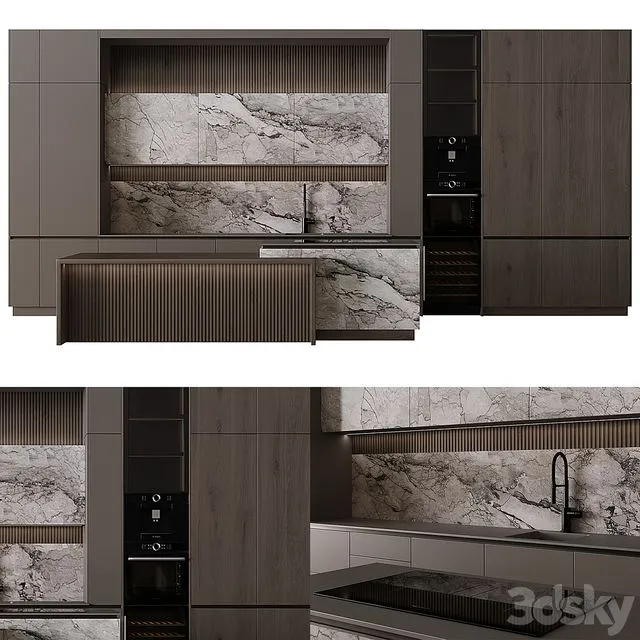 Modern style kitchen 52 3D Model