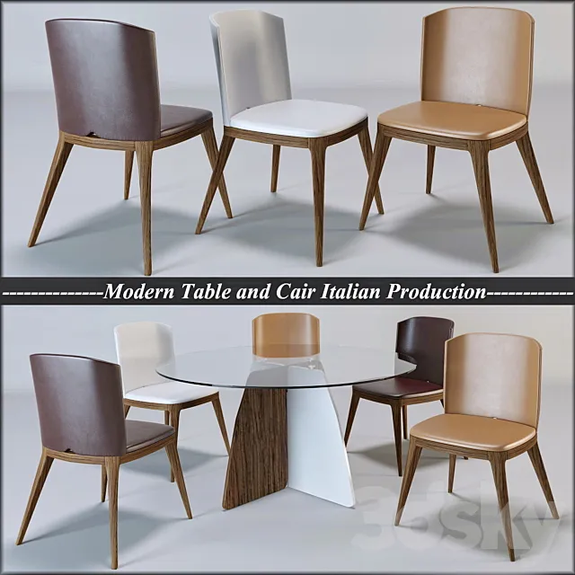 Modern table and chair Italian production 3D Model