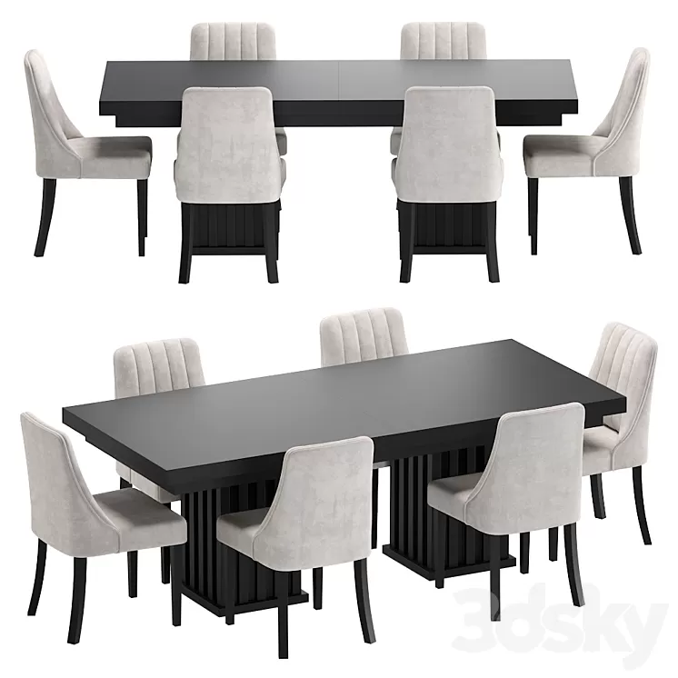 Modern Table and Chair Kongsberg 3D Model