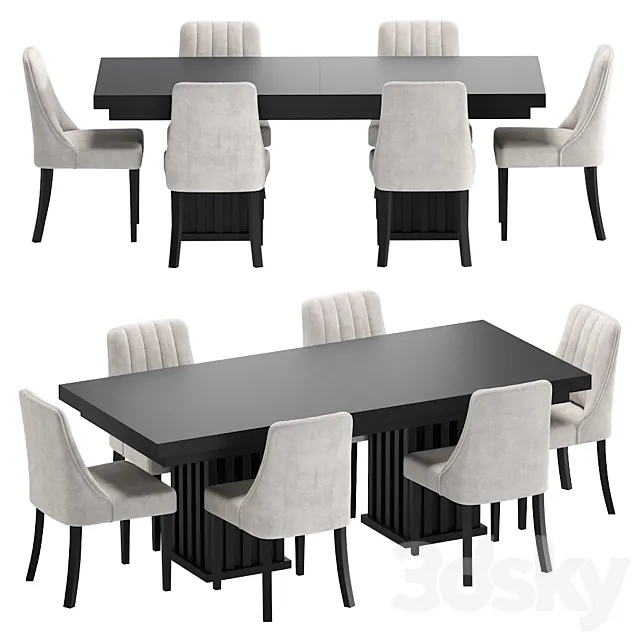 Modern Table and Chair Kongsberg 3DModel