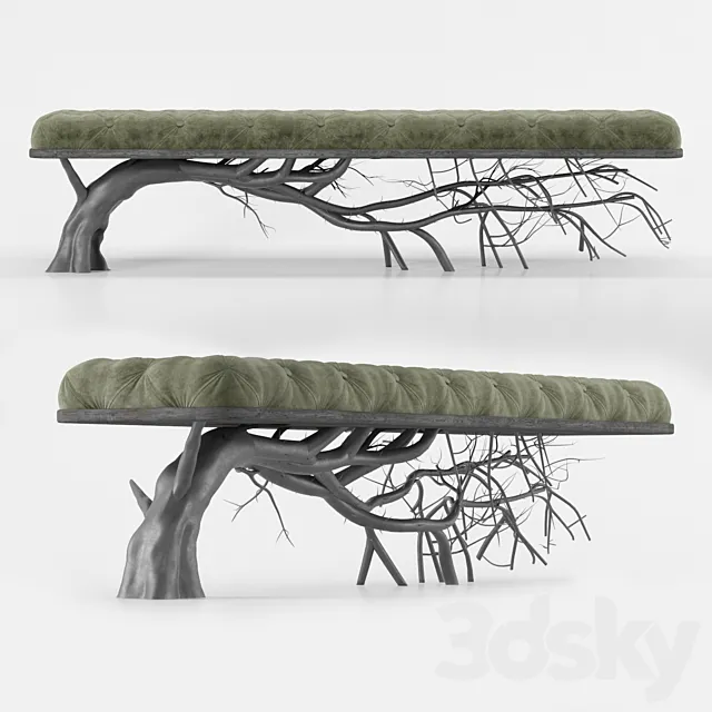 modern tree tufted bench Free Download