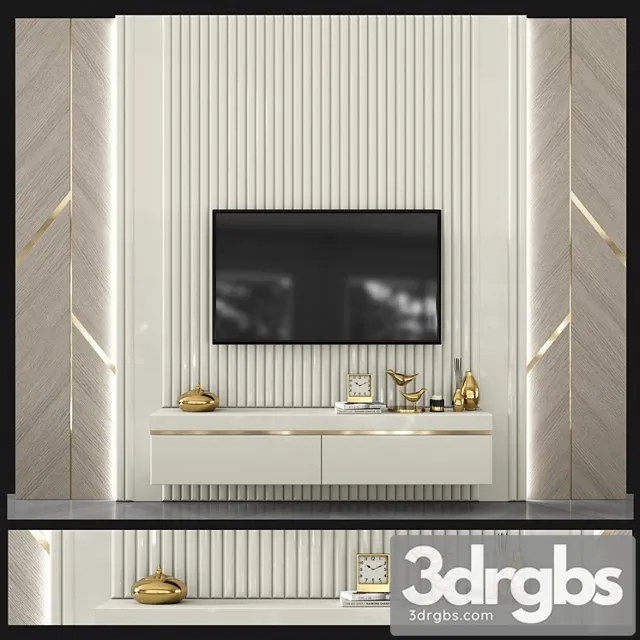 Modern Tv Shelf Set15 1 3D Model Download