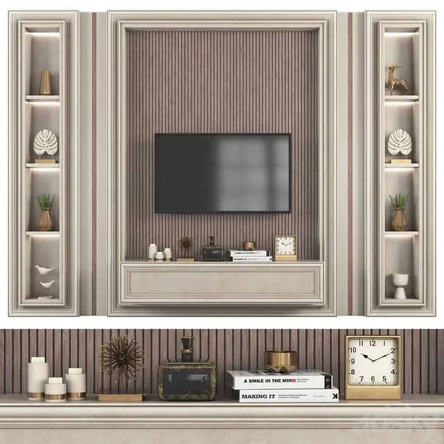 Modern TV Wall set147 3D Model