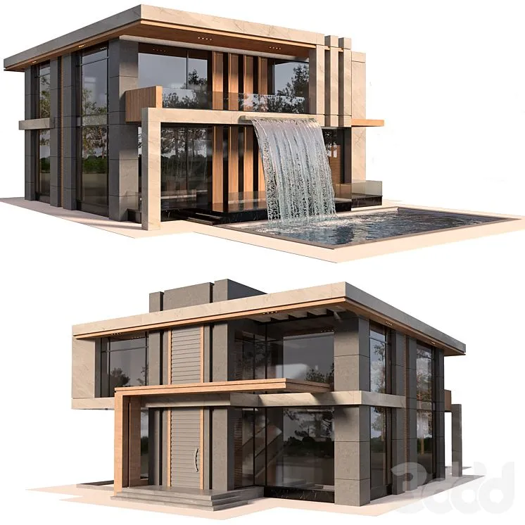 Modern Villa with pool 3D Model