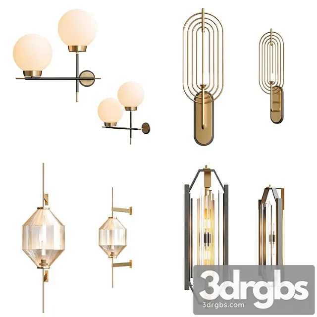 Modern wall lamps collection 3D Model Free