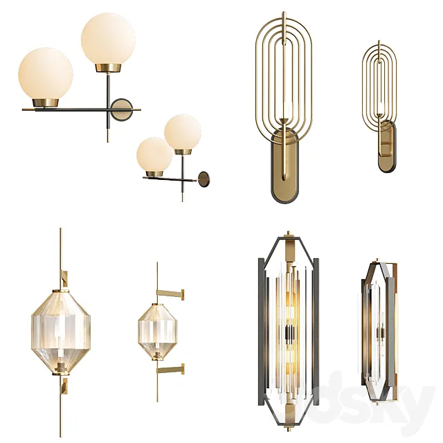 Modern wall lamps collection 3DModel