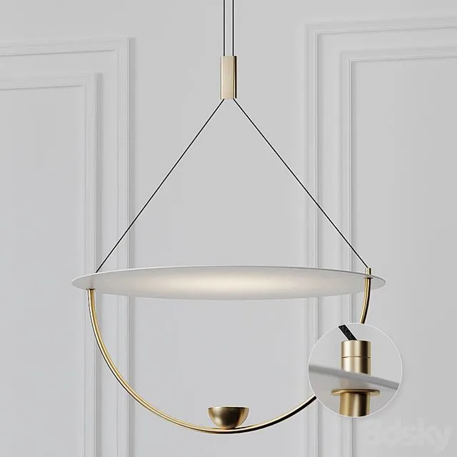 Modern White 16 inch LED Pendant Chandelier On-Off 3D Model