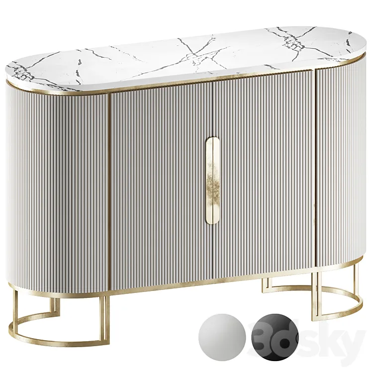 Modern White Sideboard 3D Model Free