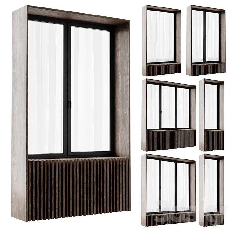 Modern windows 2 3D Model Free Download
