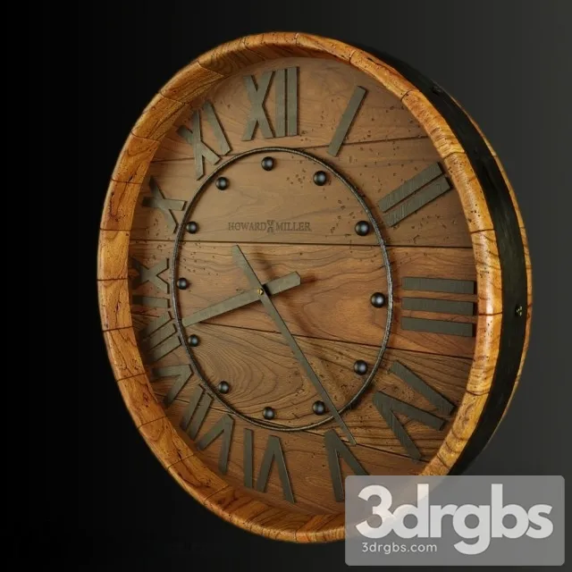 Modern Wood Clock 3D Model Free