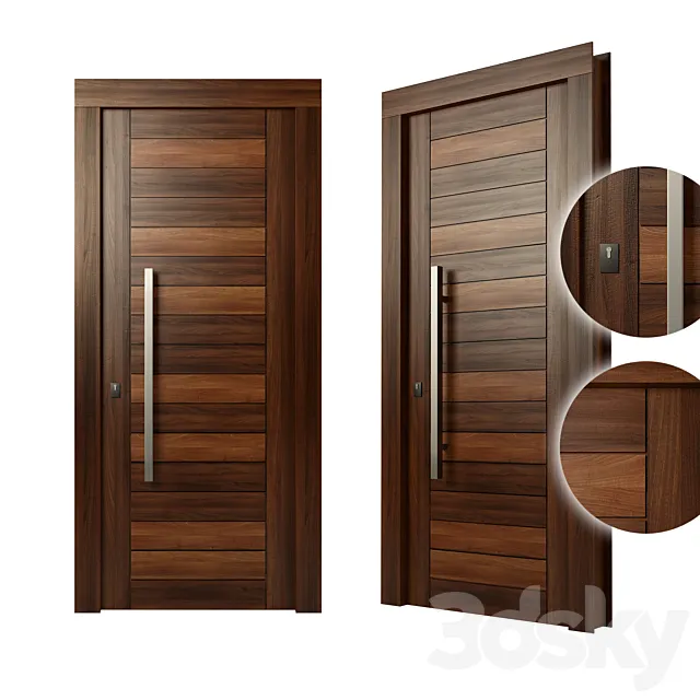 Modern wood door 3D Model