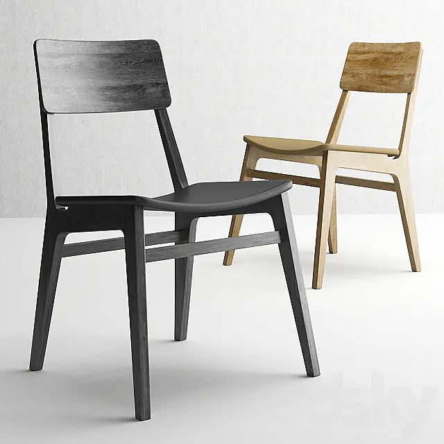 Modern wooden chair 2623 by Ferri Mobili Italy. 3DModel