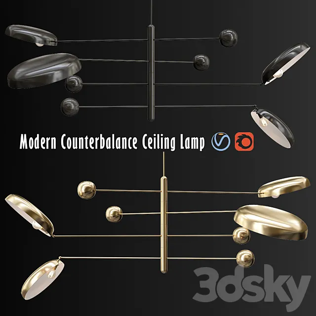 Modern_Counterbalance_Ceiling_Lamp 3DModel