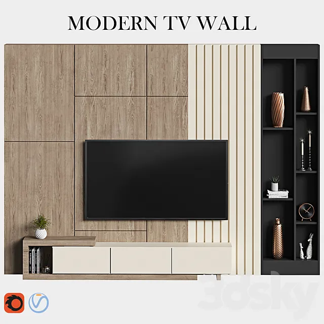 modern_tv_wall_11 3DModel