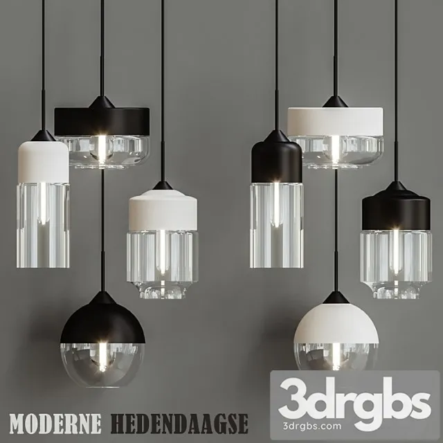 Moderne hedendaagse retro art metal glazen hanger lampen_3 3D Model Free