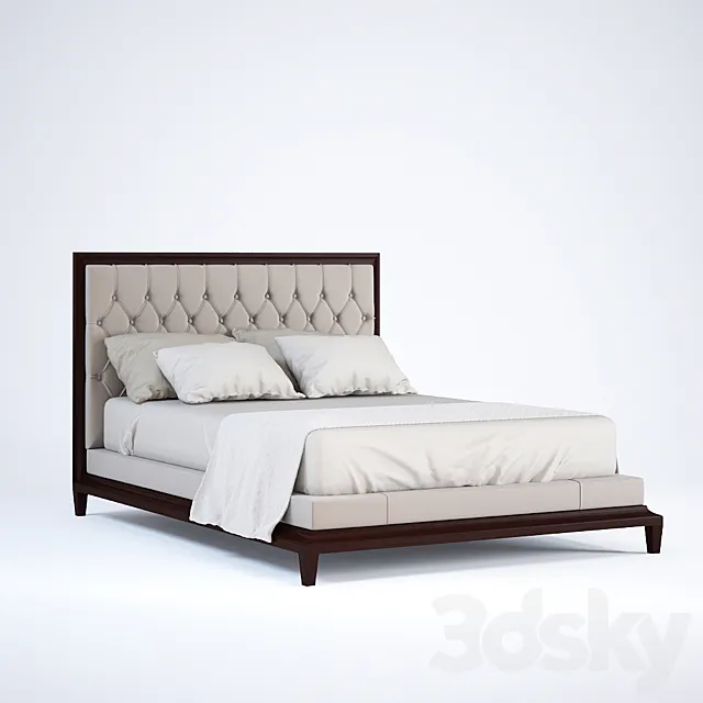 Moderne Platform Bed - Tufted - Baker Furniture 3D Model