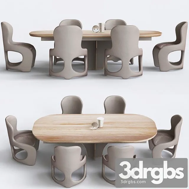 Moderner esstisch auszieh desyo ta61k 2 3D Model Free