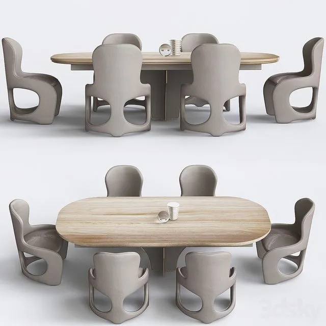 Moderner Esstisch Auszieh DESYO TA61K 3D Model