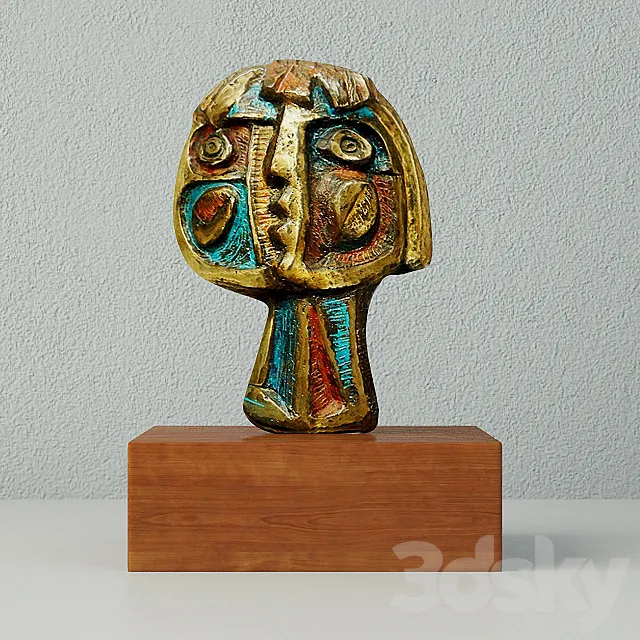 Modernist Bronze Abstract Sculpture 3D Model