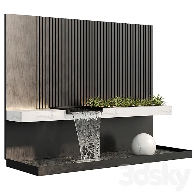 Modernist wall fountain 02 Free Download