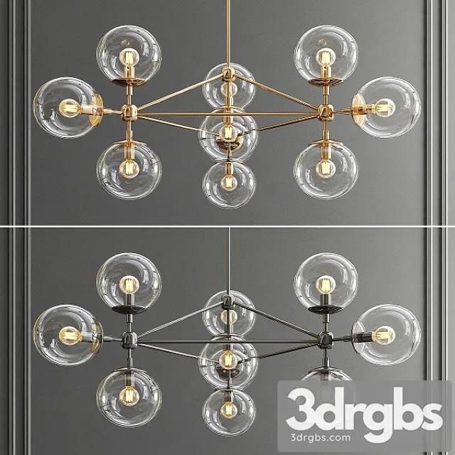 Modo 10 Bulb Chandelier 3D Model Free