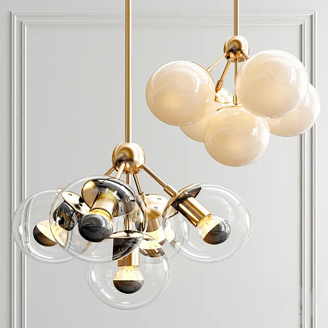 Modo 5 Brass white & clear glass 3D Model