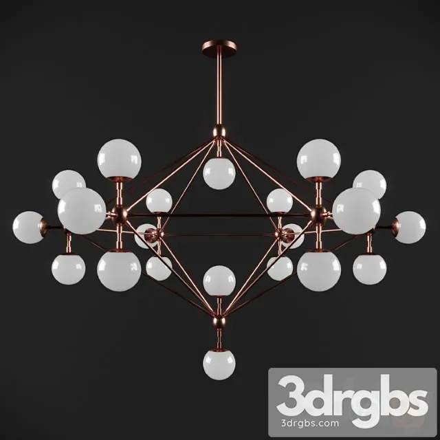 Modo Chandelier 21 Globe 1 3D Model Free