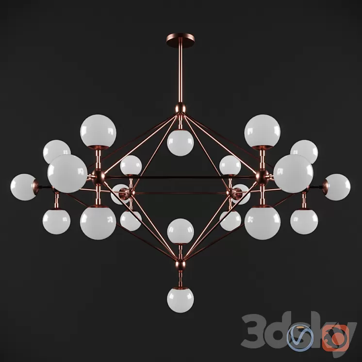 Modo Chandelier 21 Globe 3D Model