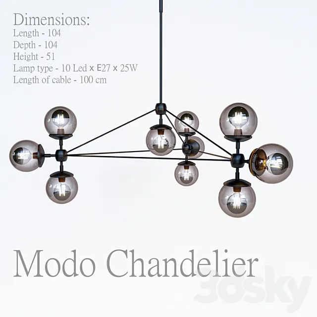 Modo chandelier 3D Model