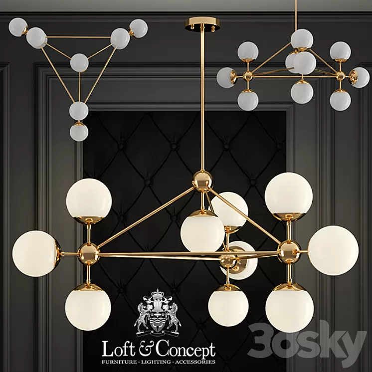 Modo Chandelier Gold Chandelier 10 3D Model