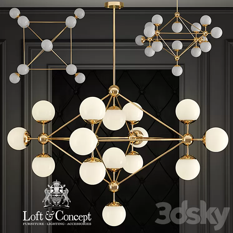 Modo Chandelier Gold Chandelier 15 3D Model