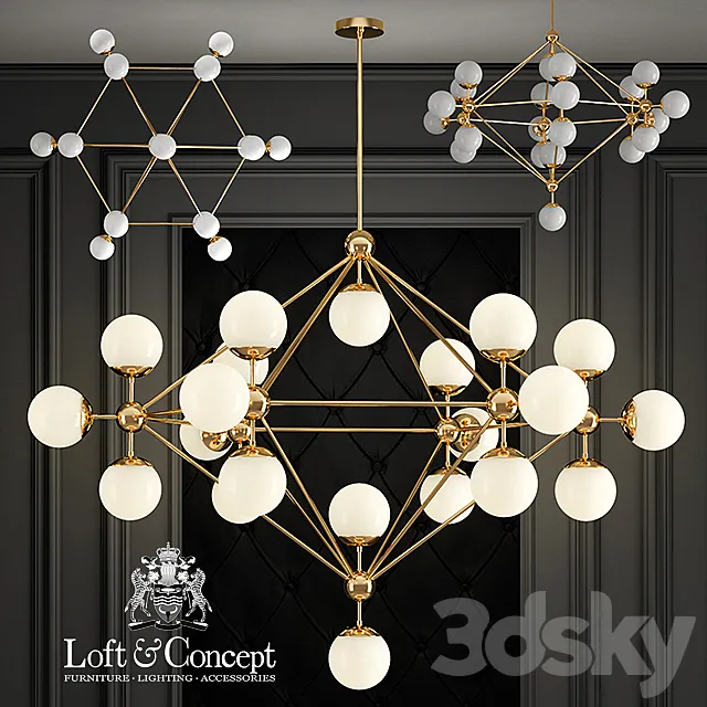 Modo Chandelier Gold Chandelier 21 3D Model