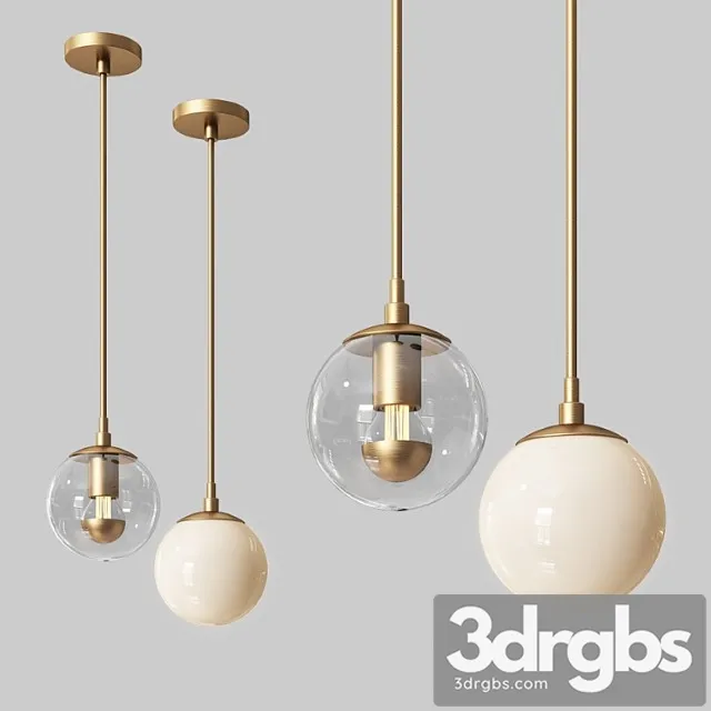 Modo mono pendant brass & clear glass 3D Model Free