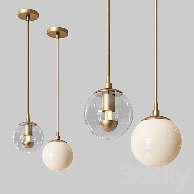Modo Mono Pendant Brass & Clear Glass 3DModel