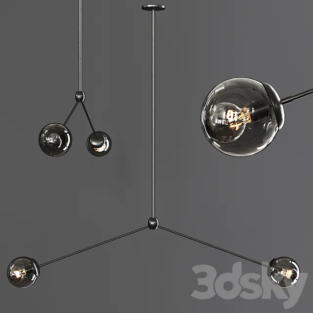 Modo Pendant 2 Globes Black and Gray Glass Free Download