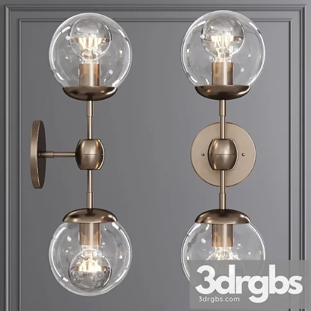 Modo sconce 2 globes bronze and clear glass Free Download