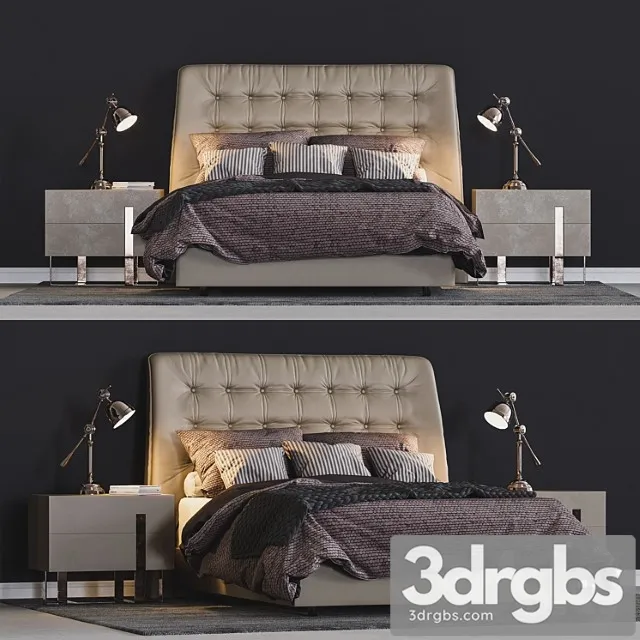 Modrest Codex Mid Century Gray Leatherette Bed 3D Model Free