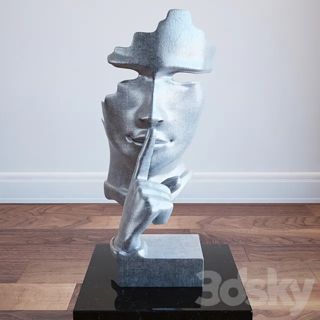 MODREST WHISPER MODERN SILVER SCULPTURE 3D Model